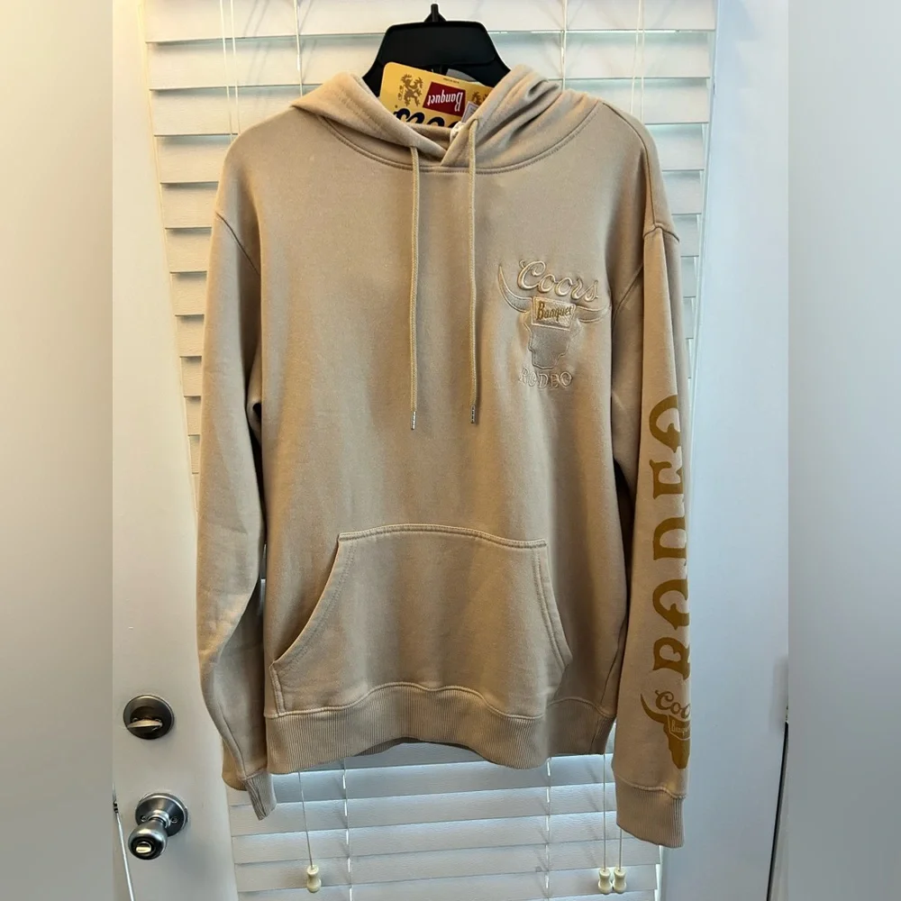 Coors Men’s Hoodie Rodeo Western Pullover Tan Logo 2025 | Size Large | NWT - Picture 5 of 9